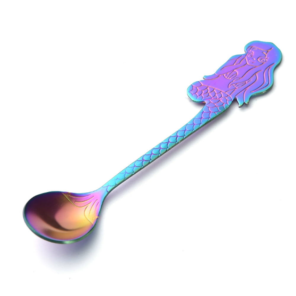 Mermaid Stainless Steel Tea Coffee Spoon Ice Cream Cutlery Tableware AL 