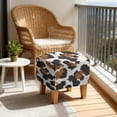 thumbnail image 4 of SCRAWLGOD Fur Pattern Cow Print Black Brown Beige Ottoman Slipcover, Folding Square Footstool Cushion with Non Slip Bottom Thick Furniture Protection Universal Fit for Most Footrest Sofa, 4 of 7