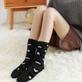 thumbnail image 2 of HUUXIW 3PCS Women Men Autumn Winter Cute Spot Print Coral Fleece Socks Warm Middle Tube Sleeping Stocking, 2 of 8