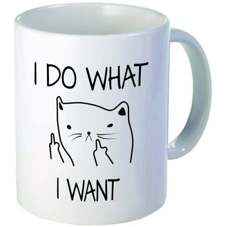 Tayyakoushi I do what I want cat face Pattern 11OZ ceramic coffee mug Best funny and inspirational Cup gift for family and (Best Coffee Cup To Go)