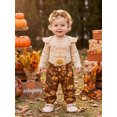thumbnail image 4 of Cjfdfy Newborn Baby Girl Thanksgiving Fall Outfit Turkey Ribbed Long Sleeve Romper Print Pants and Bow Headband 3pcs Infant Cute My First Thanksgiving Fall Winter Outfits 0-18M, 4 of 9