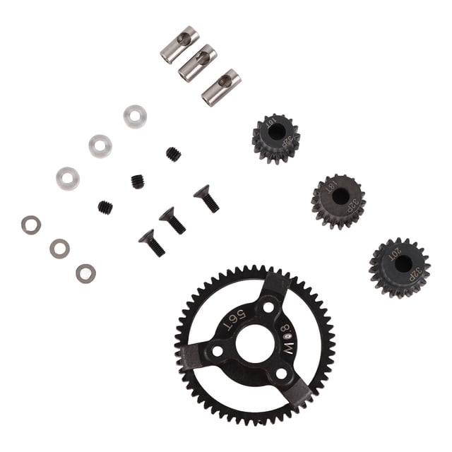 Hardened Steel 0.8M 32P 56T Spur Gear 16T 18T 20T Pinion Gear Set for Traxxas Slash 2WD 1/10 RC Car,Z,56T32PSpurGear