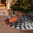 thumbnail image 5 of Rateoe Butterflies Optical Illusion Pattern Christmas Tree Skirt with Ties, Christmas Tree Decorations, Farmhouse Christmas Decor Xmas Holiday Decorations-48", 5 of 6