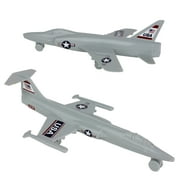 TimMee Plastic Army Men Cold WAR Fighter Jets - Gray Airplanes - Made in USA