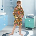 thumbnail image 5 of FORMRS Niños Bathrobe Unisex Hooded Robe Soft Plush Pajamas Sleepwear, Size 10-12T, Vibrant Mushroom, 5 of 7