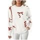 thumbnail image 3 of RKSTN Christmas Sweaters for Women Oversized Crewneck Cute Bow Knit Pullover Sweater Top Womens Casual Solid Embroidered Round Neck Loose Fits Comfy Sweet Style Sweater Fall Spring Outfits, 3 of 8