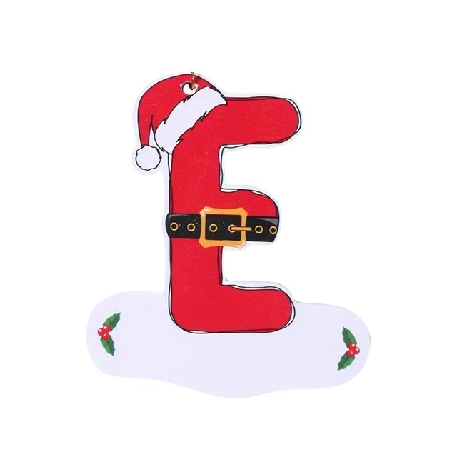 Xihbxyly Adornos Navideños con Letras, Colgante de Madera con 26 Letras Del Alfabeto, Adornos Rojos para Árbol de Navidad, Decoración Festiva para El Hogar o La Oficina, Regalo Personalizado para Las