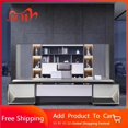 thumbnail image 2 of Vanity Study Desk Organizer Reception Makeup Writing Computer Office Desk Corner Executive Mesas De Computador Modern Furniture My Lux Decor Round, 2 of 12