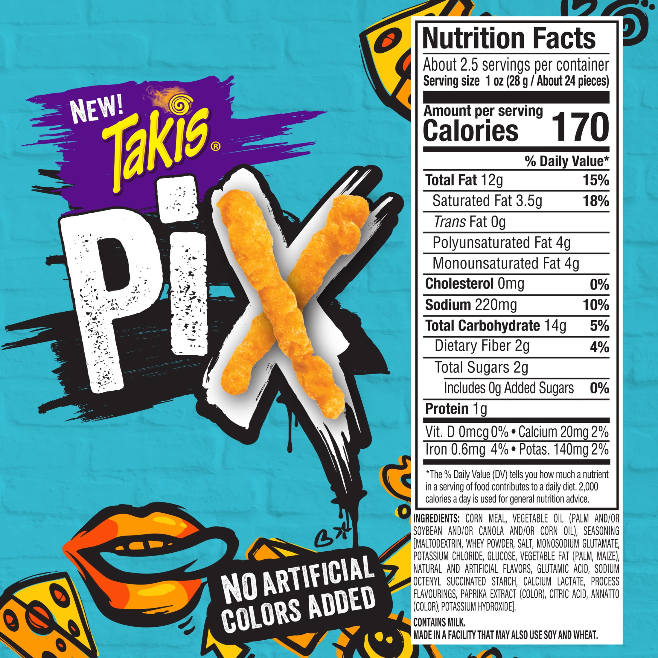 Takis Cheezy Blast Pix 8.5 oz Sharing Size Crunchy Corn Puff Bag