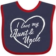 thumbnail image 3 of Inktastic I Love My Aunt and Uncle in White Chalk Heart Boys or Girls Baby Bib, 3 of 4