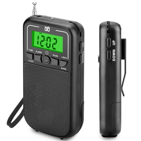 Portable Radio AM FM SW EEEkit Transistor Walkman Radio with LED Flashlight for Outdoor Camping