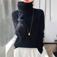 thumbnail image 5 of TRUBKH Women's Sweaters Crewneck Tops Long Sleeve Blouses for Women Dressy Casual Layered Sweaters Business Casual Sweater Lounge Sweater Wool Blend Fall Clothes Black M, 5 of 7