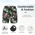 thumbnail image 3 of Fuzoiu Lilies Flowers Print Men's Swim Shorts,Quick-Dry Double-Layer Swim Trunks,Board Trunks,Beach Shorts Swimwear Bathing Suits-3X-Large, 3 of 6
