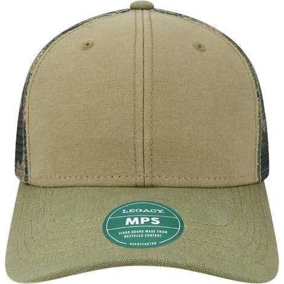 Legacy MPS Mid-Pro Snapback Trucker Cap - Khaki Sage Camo Mesh