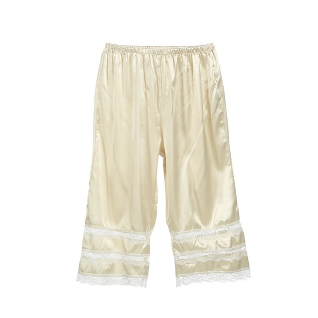 ITFABS Pantalon de Pyjama pour Femmes, Bas de Pyjama en Dentelle Patchwork Ample