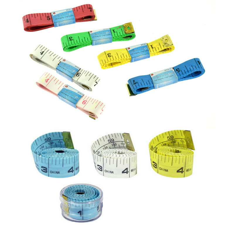 60 Inch/150cm Dual Sided Scale Multicolor Soft Knitting Needles Tape Body  Measuring Buttons Sewing Ruler