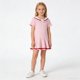 thumbnail image 5 of Vestido de manga corta con cuello vuelto para niña, vestido de solapa de manga corta para niña, vestido informal con volantes para niña, vestido de solapa de manga corta, vestido de poliéster para niñ, 5 of 9