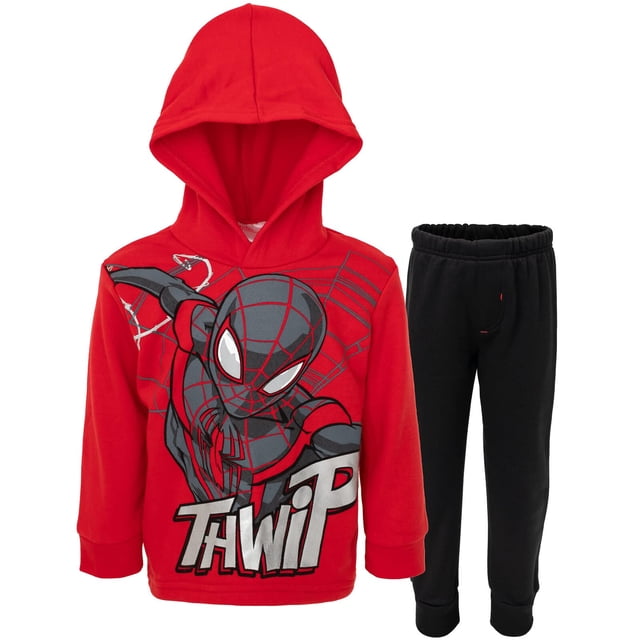 Conjunto de Buzo y Pantalón de Polar para Niños Marvel Spider-Man Rojo Talla 5