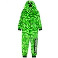 thumbnail image 1 of Minecraft Onesie Pixelated Creeper Sleepsuit Gamer Gift For Boys 5-6 Years Green, 1 of 6
