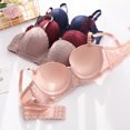 thumbnail image 4 of 1/2 cup thin lace bra women's adjustable upper support gathered underwear, 4 of 6