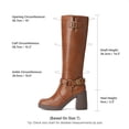 thumbnail image 2 of DREAM PAIRS Women's Platform Knee High Boots, Chunky Block Heel Boots with Square Toe, Side Zipper and Buckle Details, 2 of 8