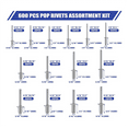 thumbnail image 3 of 600 Pcs 14 Size  Rivets Assortment Kit Aluminum Rivets (3/32 Inch 1/8 Inch 5/32 Inch 3/16 Inch),Assorted Blind Rivets, 3 of 5