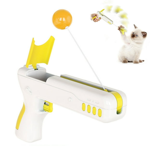 Labymos Interactive Cat Toy with Feather Ball Cat Rod Chaser Playing Toys Exercise Kitten Toys
