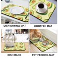 thumbnail image 4 of Fresh Avocado Dish Drying Mat, Cute Green Fruit Lover Pattern Absorbent Kitchen Mat, 4 of 6