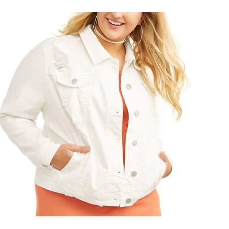 DH by Dollhouse Junior's Plus Distressed Boyfriend Jacket