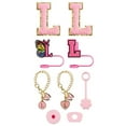 thumbnail image 1 of & Trendy Drinkware Accessory Set Embroidery Patch Straw Covers Charm Necklace Chain & Leak Guard Accessories For Cups Complete Decorative Upgrade Kit Coasion for Women, 1 of 3