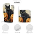 thumbnail image 4 of Pumpkin Lantern Black Cat Oven Mitts And Pot Holders Sets of 4 Oven Gloves Set Potholders for Kitchen Cooking Baking Grilling Anti Scald Hot Pads And Heat Resistant, 4 of 6