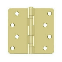 Deltana S44R4BB3 4" x 4" x 1/4" Radius Hinge; Ball Bearings; Bright Brass Finish