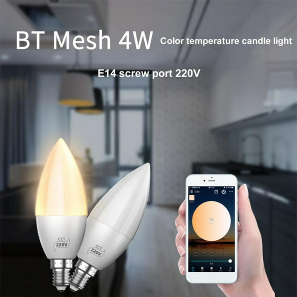 Smart LED Light Bulb Candelabra WiFi Color Changing LED Bulbs, Dimmable Ceiling Fan Light 40W Equivalent, Smart Chandelier Lighting Work with Alexa Google Home for Home Room Decor -