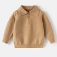 thumbnail image 6 of AHTJRT Sweatshirt for Kids Girls Boys Lapel Quarter Zip Long Sleeve Pullover Shirts Fall Spring Outdoor Sports Active Golf Athletic Tee Shirts Khaki 4-5 Years, 6 of 10