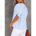 thumbnail image 4 of Blusa de gasa de manga corta para mujer, Blusa de gasa de manga corta para mujer Blusa de gasa de verano para mujer Tops de manga corta para mujer Valor excepcional, 4 of 6