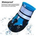 thumbnail image 3 of Botas para perros (2 unidades), zapatos impermeables con correas reflectantes, protectores antideslizantes para las patas, zapatos para perros pequeños, medianos y grandes (M, azul), 3 of 5