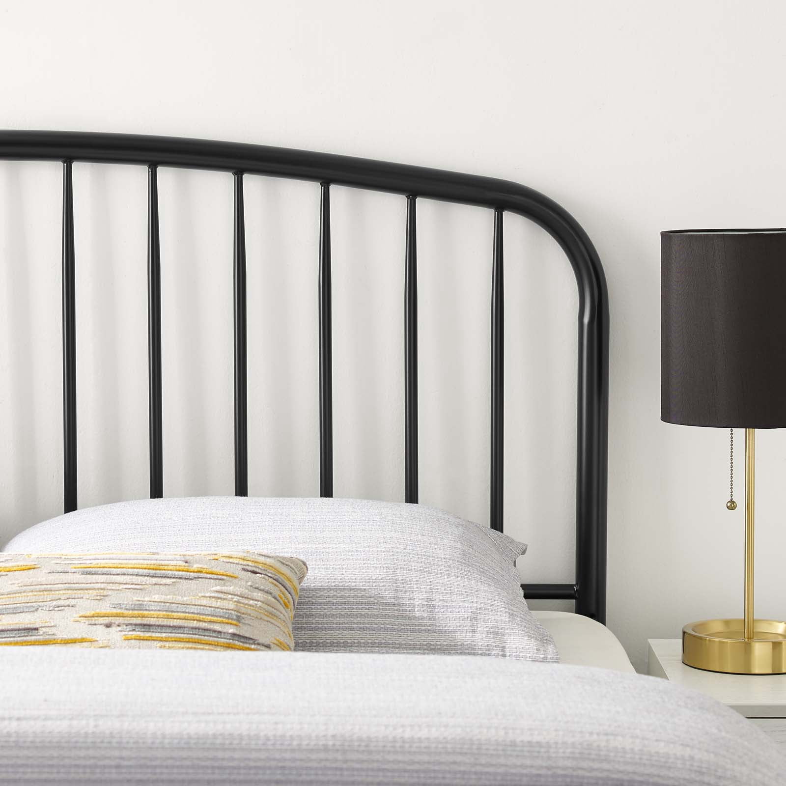 Headboard, Queen Size, Metal, Black, Modern Contemporary Urban Design, Bedroom Master Guest Suite