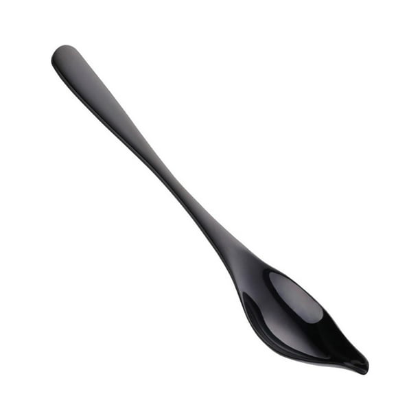Cuchara Saucier BLESIY Cucharas de metal Dibujo de precisión Cuchara de llovizna para cafetería Negro