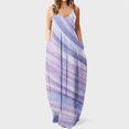 thumbnail image 2 of Vestido largo de playa ajustado con estampado Floral a rayas sin mangas con cuello en V y cintura media a la moda para mujer Pompotops  ghjkhdj7204, 2 of 5