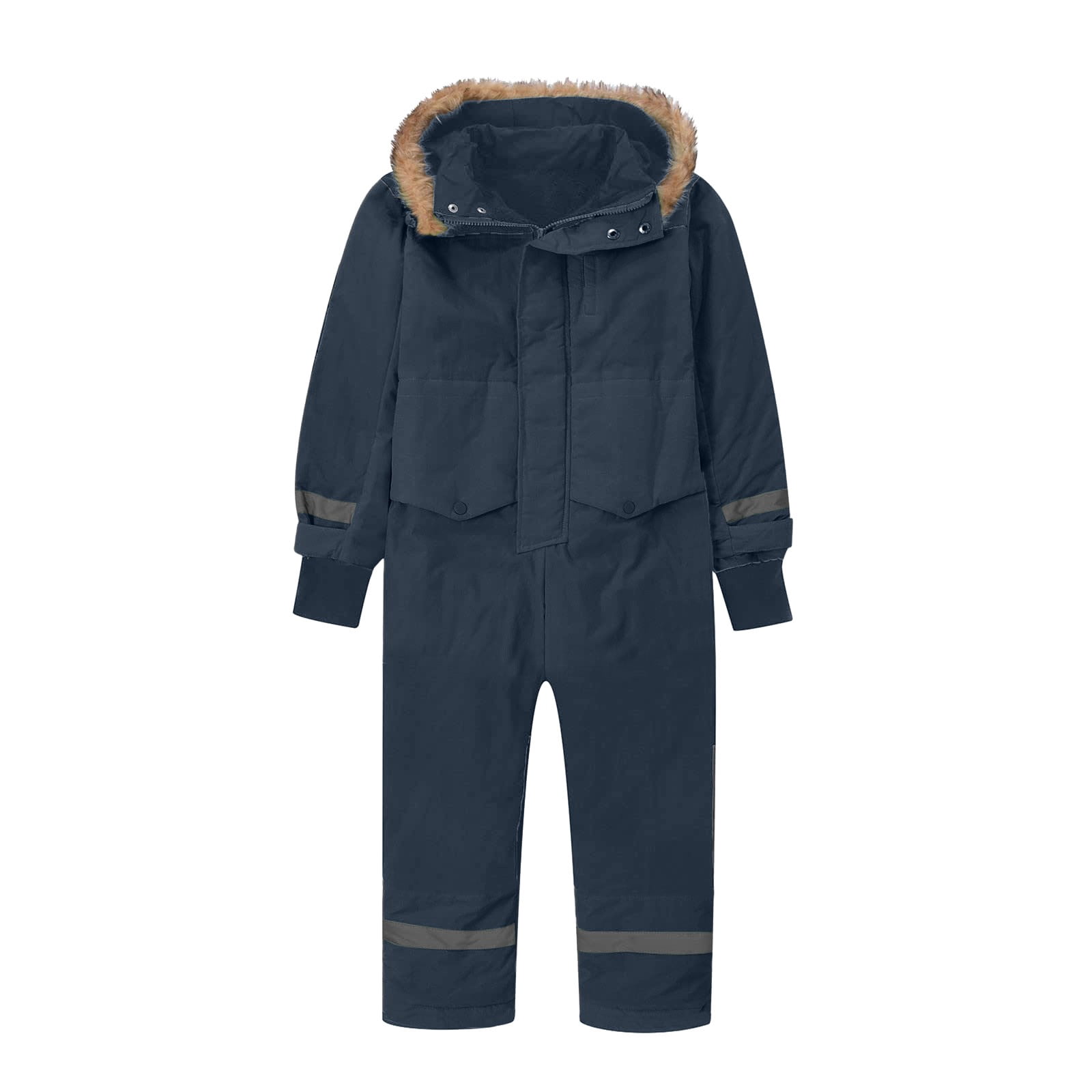 Bjutir Toddler Boys Girls Bodysuits One-Pieces Snowsuit Childrens Ski Suit Thermal Ski Overall Winter Warm Snow Windproof Suit With Removable Hood Mud Suit Outdoor Softshell Suit Blue 4-5 Years