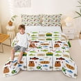 thumbnail image 2 of Feelyou Cute Cartoon Go Fishing Boat Queen Comforter Set for Boys Girls Kids, Cartoon Adventure Bedding Comforter Set, White Green, Reversible, 3-Piece, 2 of 6