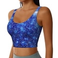 thumbnail image 2 of Xecao Blurred Star Snow Christmas for Sports Bra with Removable Pads, Crop Tank Top Design, Women's Longline Sports Bra - Non-Wired - Medium, 2 of 9