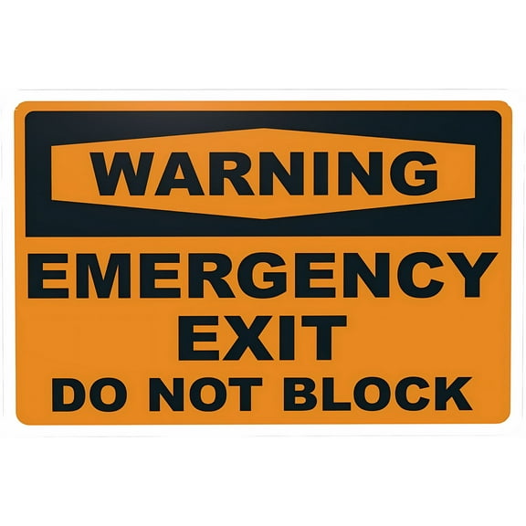 Warning Emergency Exit Do Not Block Warning Sign - 8"x12" Metal Security Decor, Easy to Mount for Home Business Yard Garden Office Street