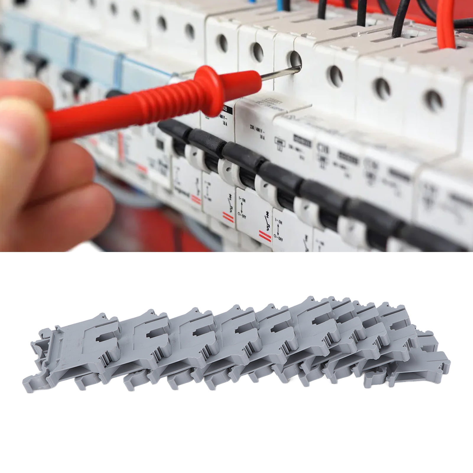 Electrical Terminal Block Kit DIN Rail Mount Terminals, 100Pcs Screw Type Terminal Block for Electrical Connections