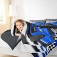 thumbnail image 4 of jejeloiu Blue Racing Car Full Size Comforter Sets,Speed Sport Games Bedding Sets For Boys Teens Reversible 3pcs, 4 of 8