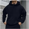 thumbnail image 2 of Hoodie Mens Shirts Hooded Drawstring Adjustable Shirt Men Casual Fashion Solid Pullover Long Sleeve Hoodie With Pocket Sweatshirts Everyday,Streetwear,Outdoor Sports Clothing Shirts For Men, 2 of 5