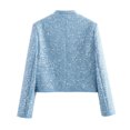 thumbnail image 3 of DAFPZW Sequined Jacket for Women Long Sleeve Crew Neck Pockets Coats Dressy Casual Warm Outerwear, 3 of 9