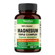 Sandhus Magnesium Triple Complex Vegan Dietary Supplement 120 Capsules