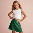 thumbnail image 5 of Girls Golf Skirt, Athletic Tennis Skirts with Shorts Solid Color High Waisted Skorts for Workout Womens Maxi Skirt Green 4Y, 5 of 9