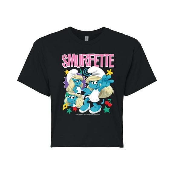 Smurfs - Smurfette - Juniors Cropped Graphic T-Shirt